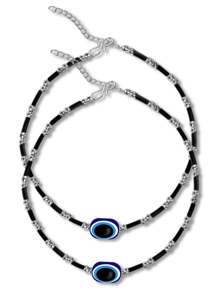 Bigwheels (1 Pair JAA0030 Black & Silver Adjustable Round Pearl Beads/Stone Single Evil Eye Nazariya Suraksha Kavach Foot/Leg Payal/Pajeb Chain Anklets/Bracelet For Womens And Girls (B0CG9MRP3Z) Amazon Price History, Amazon Price Tracker