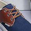 Men's Two Tone Canvas Lace up Trainers, Casual Sneakers with Faux Leather Patch and Rubber Sole, Lightweight Low Top Shoes, Contrast Stitching Finish, Durable Vulcanised Construction Blue #3