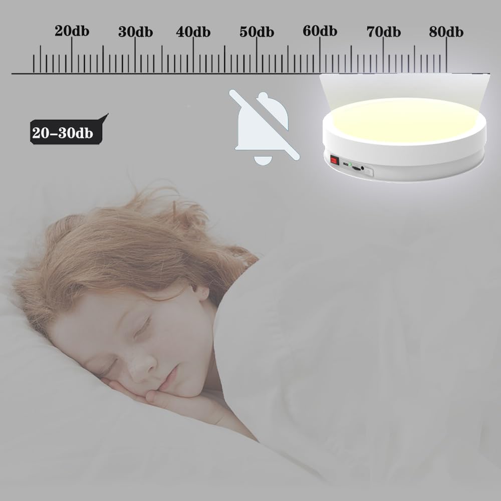 JAYEGT Base de luz LED antideslizante giratoria, carga de 66 libras, inalámbrico, tocadiscos de fotografía de 360 grados para obras de arte esféricas de cristal de vidrio, ferias de productos, joyas,