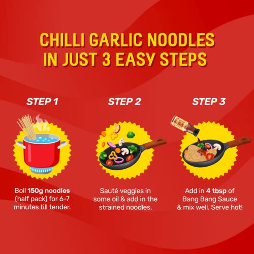 Image of MasterChow Chilli Garlic Stir Fry Cooking Sauce (220 gm) | Medium Spicy | Serves 4-5 Meals | Bang Bang Sauce