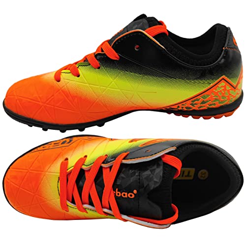 Cleat Soccer Football Shoes Kids Athletic Trainers Firm Ground Outdoor Lightweight Turf Shoes (Little Kid/Big Kid)3