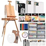 DJAR 169-teiliges Kunstmalerei-Set mit französischer Staffelei, All-in-One-Künstler-Malset für Anfänger, Profis, Acryl, Aquarell, Öl und Skizzen-Set