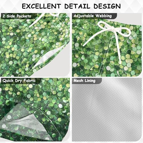 Pigsaly Boys Swim Trunks Pistachio Pale Green Gradient Flashing Glitter Boys Board Shorts Swimsuit Swimwear Bathing Suit 4T3