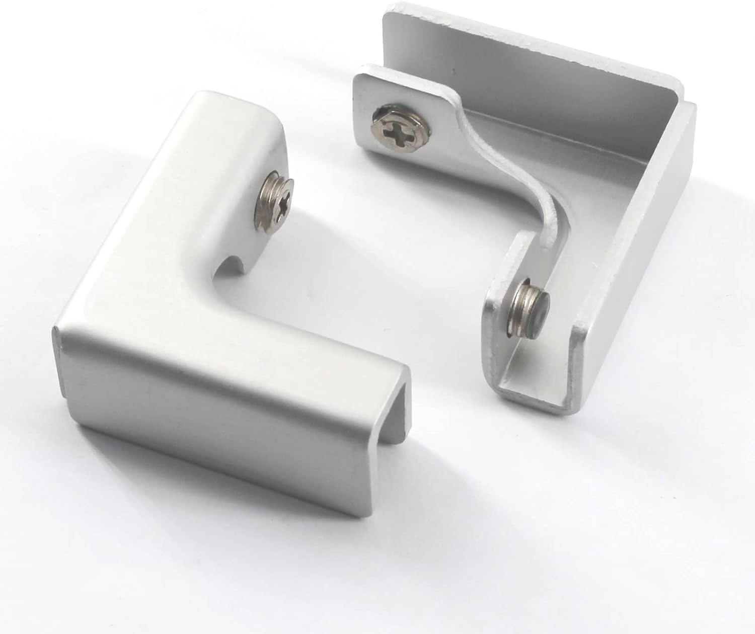L Shape Glass Clamp Aluminium Alloy Glass Support Bracket Fit for 8-12mm Glass Thickness Come with Screws (Pack of 4)