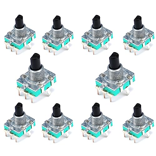 JESSINIE 10Pcs EC16 360 Degree Rotary Encoder Code Switch Digital Potentiometer E16 Audio Encoder 360°Rotary Digital Encoder 3 Pins 15MM Shaft