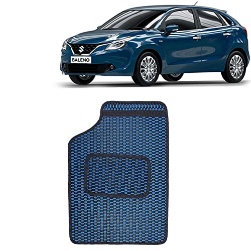 Image of Kingsway Dotted Design Car Floor Foot Mats Universal Fit for Maruti Suzuki Baleno, Model Year : 2015-2018, Water and Dustproof, Color Blue, Set of 5 Pieces