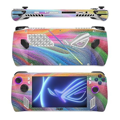 Image of MightySkins Glossy Glitter Skin Compatible with Asus ROG Ally - Rainbow Waves | Protective, Durable High-Gloss Glitter Finish | Easy to Apply