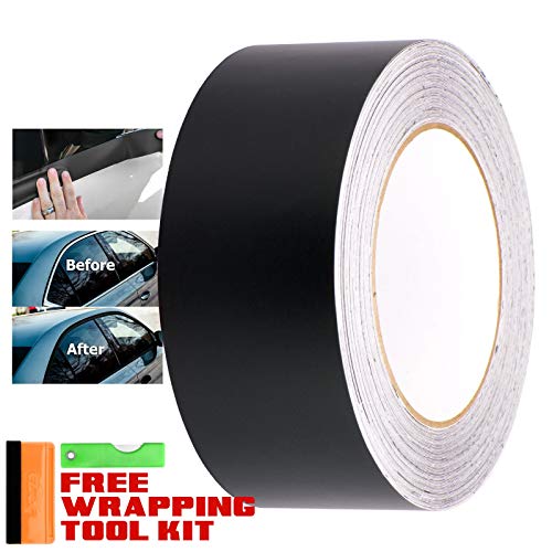 Free Tool Kit Matte Black Vinyl Wrap Kit For Black Out Chrome Delete Window Trim Door Trim 2" X100Ft #TOP1