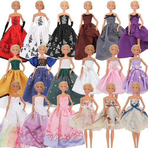 EuTengHao 11-12 Inch Doll Clothes Set Includes Wedding Party Gown Evening Dresses for 11.5'' Girl Dolls Fashion Outfits Suitable for 30cm Girlfriend Doll Dress Up for Kids Girls Gift