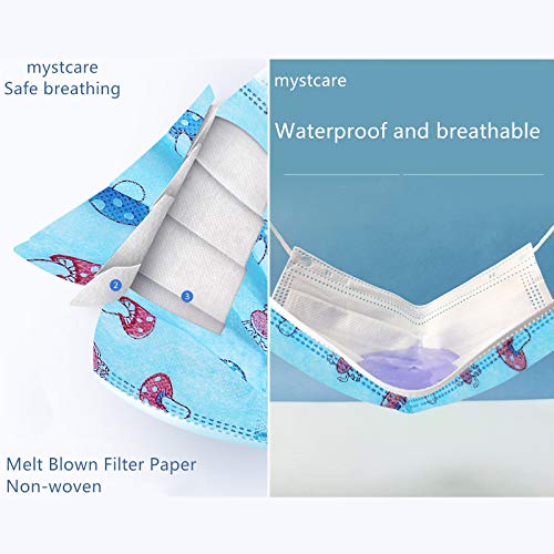 Mystcare MYSTCARE-K50 Kids Disposable Face Mask 50 Pack Ages 5-12 Filter 3-Layer Safety Face Masks thumb #3