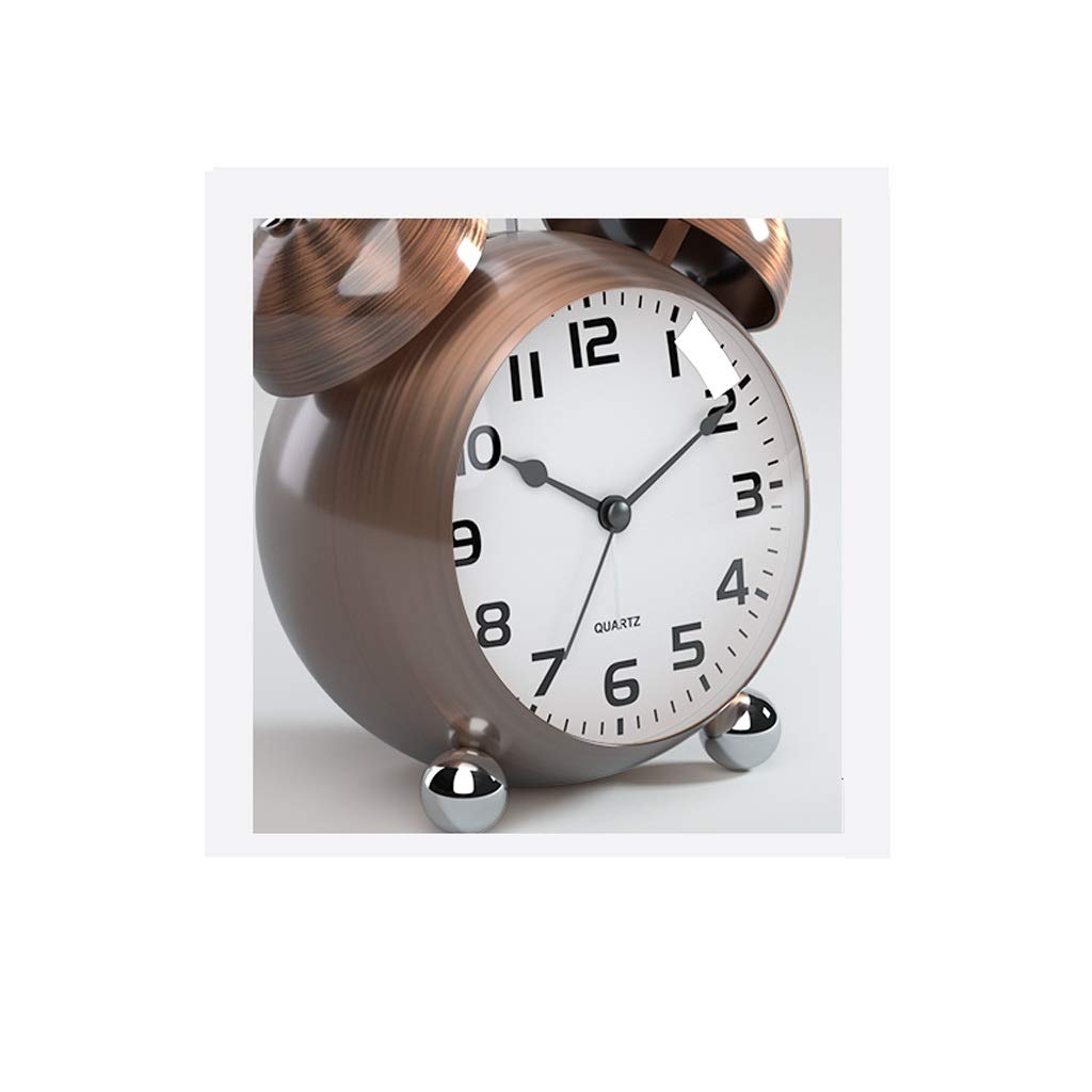 Despertador Reloj despertador silencioso para estudiantes para niños Reloj de cabecera de material metálico Tonos de llamada grandes Adecuado para personas que duermen mucho Relojes pequeños (A)