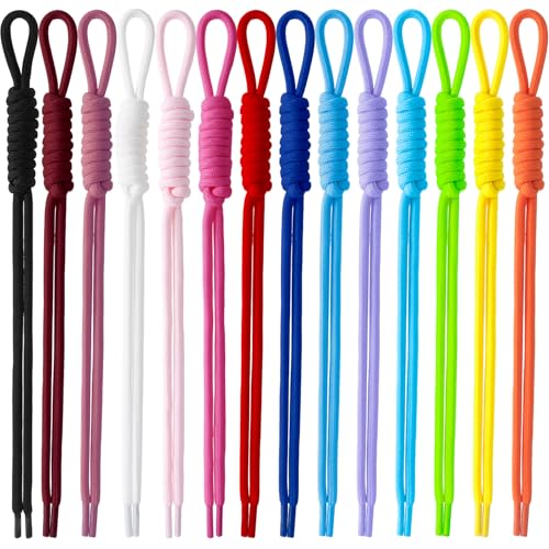 Hzopcw 14pcs Colorful Paracord Rope Keychain Paracord Keychain Bag Charms Braided Rope Knot Key Chain Accessories for Handbag Purse Backpack Decoration