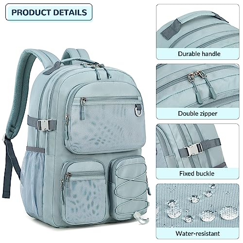 Lohol Water Resistant Backpack with Mulitiple Pockets for School Travel Outdoor College, 15.6 inch Laptop Daypack for Men and Women (Blue) - Image 5
