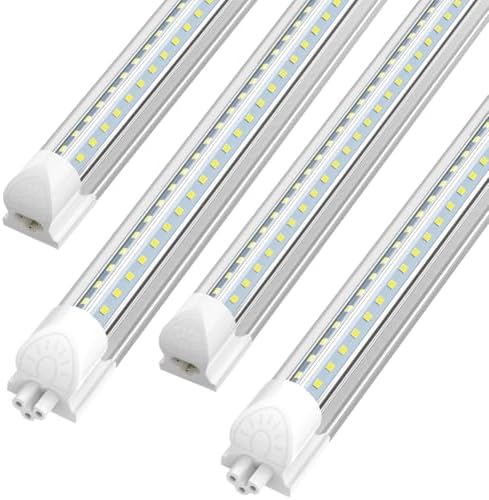 SHOPLED (4-Pack) LED Shop Lights, 6FT 60W 8000LM, 6000K V-Shape Linkable