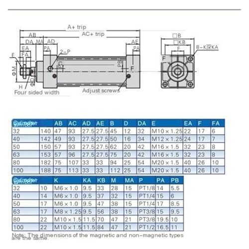Vérin pneumatique standard double effet SC80 avec course variable de 50 à 250mm - 5