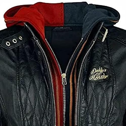 Fab Mart Women's Hq Daddy's Lil Monster Quilted Leather Jacket For Womens | Birds Of Prey Duel Tone Gradient Leather Jacket #TOP2