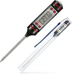 Termômetro Digital Culinário com Display de Fácil Leitura, Suporta Temperaturas de até 300°C, Medição Precisa para Alimentos, Churrasco, Líquidos, Forno e Cozinha, Alta Durabilidade - Premium