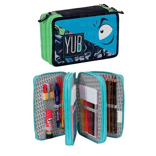 ASTUCCIO 3 ZIP YUB SVALVOLATI 3B3011701 AZZURRO