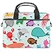 Sealife Tiere Aufkleber Laptop Schulter Messenger Bag Case Sleeve für 13,4 Zoll 14,5 Zoll Notebook Laptop Tasche Laptop Aktentasche Business Aktentasche für Männer Frauen