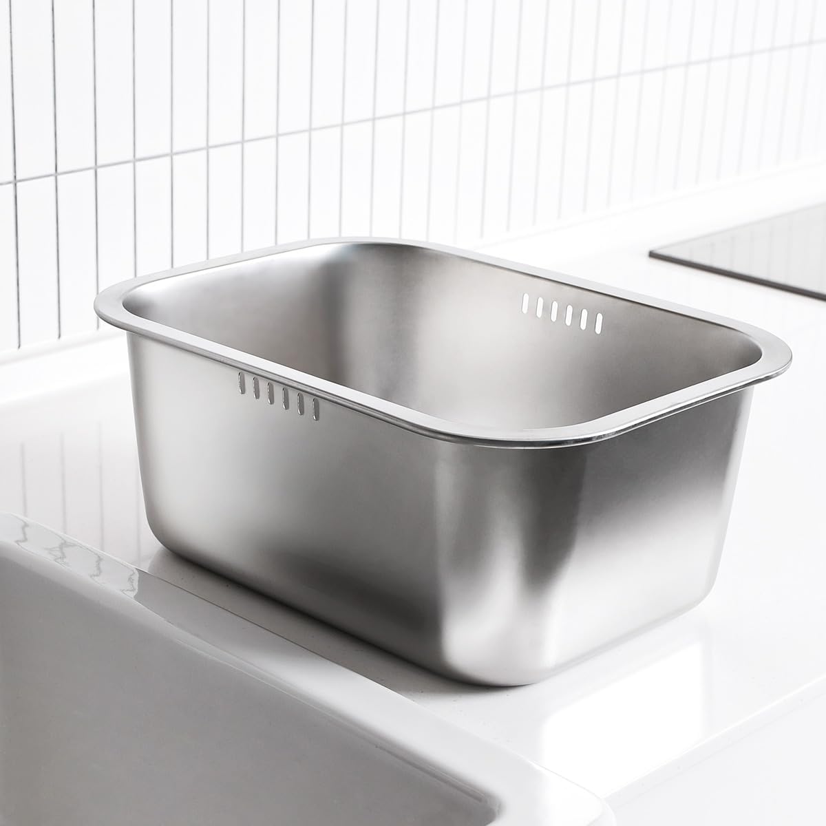 Portable Washing-up Bowl 10Liters / 2.64Gallons, Large Stainless Steel Dishpan, Multipurpose Kitchen Sink Bowl, Dish Tub, Vegetable Washing Basin (14L x 10.4W X 5.9H inches)