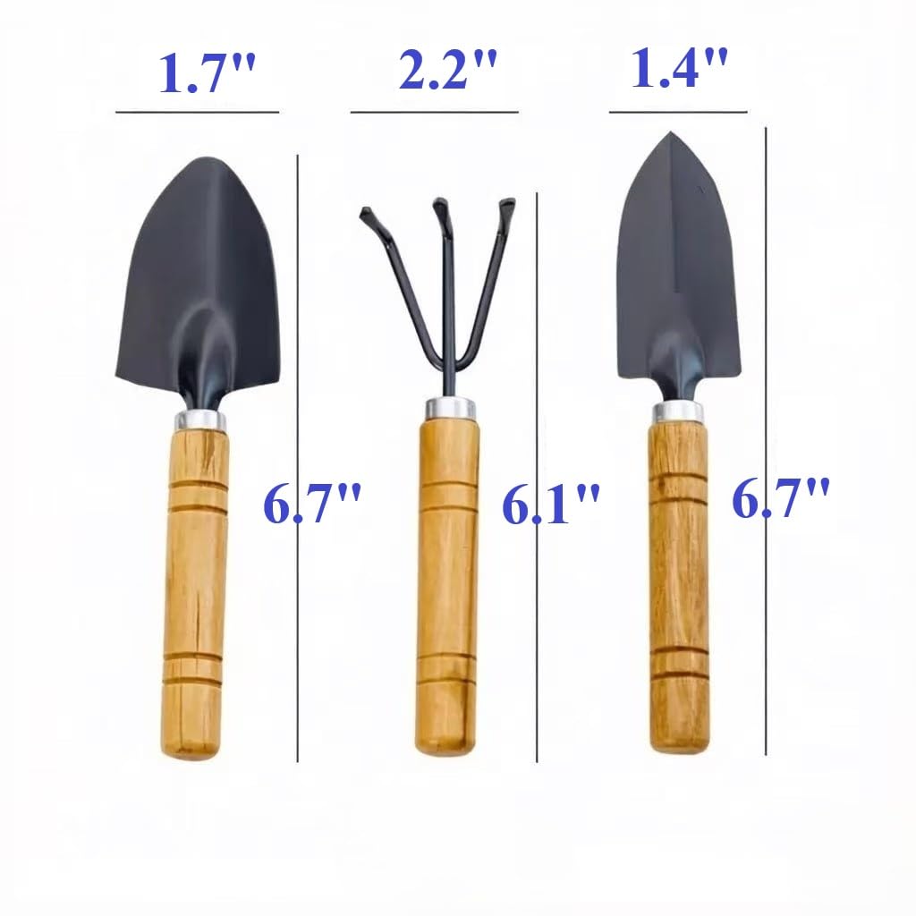 Lot de 6 outils de jardin robustes - Kit d'outils de jardinage - Petite pelle de jardin - Outils de jardinage durables