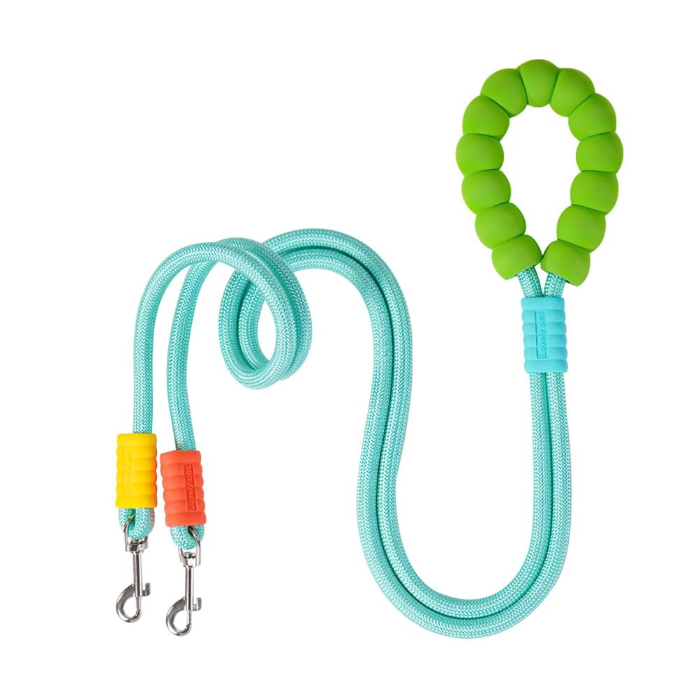 Double Dog Leads,360° Swivel 6.5ft Nylon No-tangle Dual Dog Splitter With Soft Handle for 2 Medium Large Dogs Walking Training