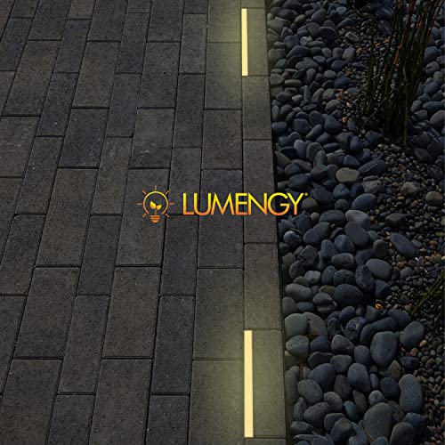 Image of LUMENGY Paver Light Slim 0.5x12 Inch (0.55x11.8), 2700K Warm White, Glare-Free Linear Lighting for Driveways, Walkways and Paver Borders, 12V Hardwired, IP67 Waterproof, Drive-Over Rated