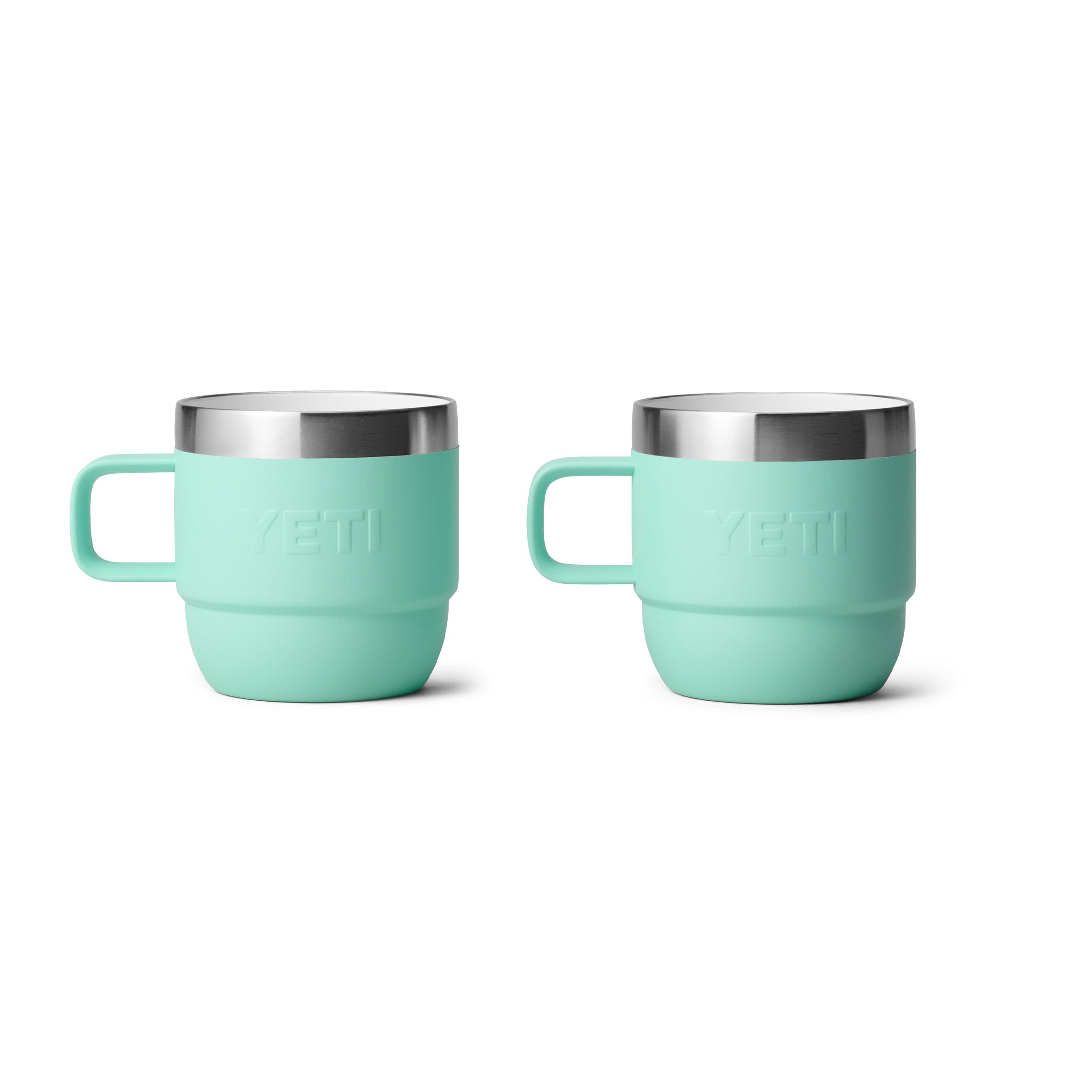 YETI Rambler Espresso Mug, Vacuum Insulated Stainless Steel Stackable Mug, Seafoam, 2 Pack de 6 oz (177 ml)
