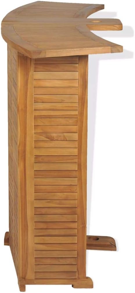 vidaXL Solid Teak Wood Folding Bar Table Weather Resistant Outdoor Patio Terrace Tea Bistro Furniture : Patio, Lawn & Garden