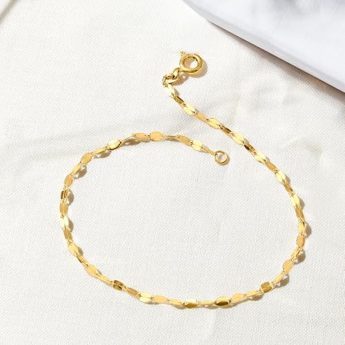 Pure Collection by Ross-Simons Italian 2.25mm 14kt Yellow Gold Lumachina-Chain Bracelet2