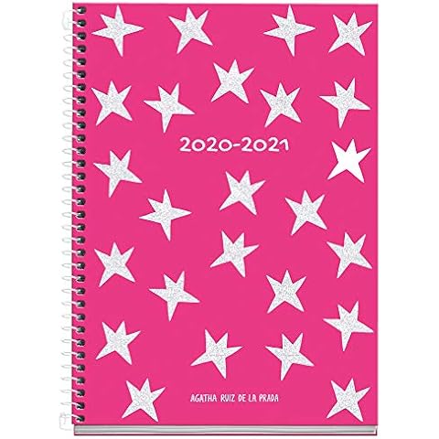 Sparkle Miquelrius Pink Catalan Glitter Plus School Diary 155x213mm Week View 2020 Cover