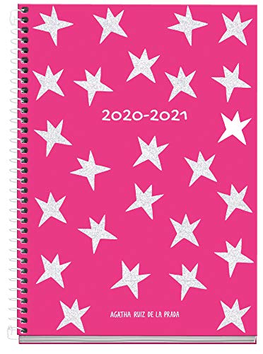 Sparkle Miquelrius Agenda scolaire rigide en spirale 155 x 213 mm Semaine 2020 Rose catalan Cover