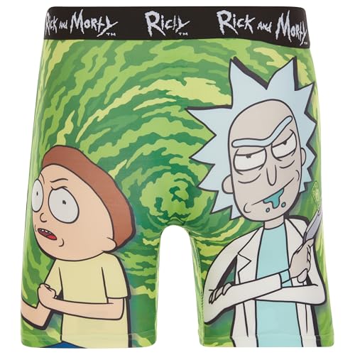 Mens Boxer Briefs - Rick and Morty Cotton Lined Crotch No Fly Underwear Boxers for Men with Support Pouch (S-XL)4