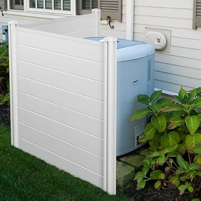 VINGLI 48”H x 48” W Outdoor Privacy Screen Fence Panels, Decorative PVC Vinyl Privacy Screen Garden Air Conditioner Fence for Outdoor Use (2-Pack)