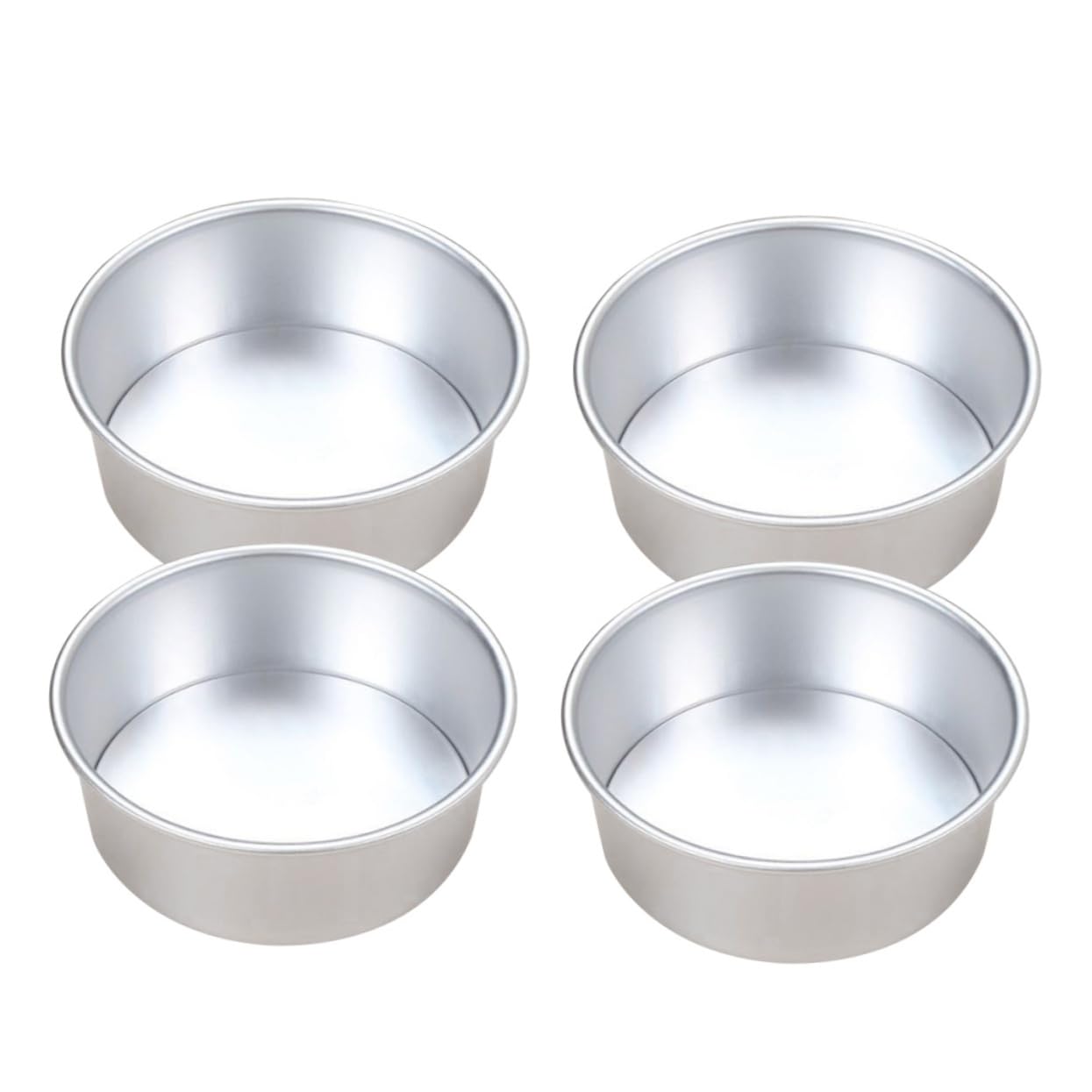 COLLBATH 4pièces Moule à Gâteau Rond Antiadhésif Avec Fond Amovible De Alliage Pour Cheesecakes Et Desserts Miniatures