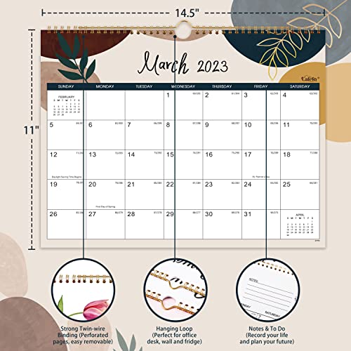 Calendar 2023-2024 - Apr. 2023 - Aug. 2024, 2023-2024 Wall Calendar, 18-Month Calendar, 14.5" X 11", Twin-Wire Binding + Hanging Hook + Thick Paper + Unruled Blocks With Julian Dates - Colorful Lump #TOP3
