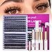 Ocean Pearl Lash Clusters 320pcs 3D Thick Lash Clusters kit 60D+80D Lashes,Eyelashes,Lash Extension Kit,Eyelash Clusters with lash adhesive+sealer+remover+tweezers,Lashes Clusters Eyelash Extensions