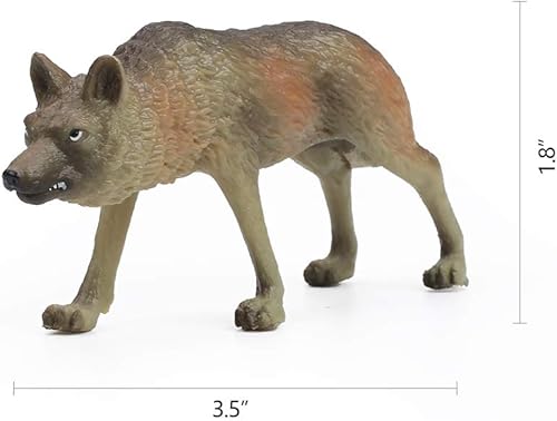 Vista 4 de RESTCLOUD Juego de 7 figuras de lobo de juguete de lobo, figuras de animales de lobo (juego de lobo A)