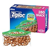 Ziploc Snack Bags with EasyGuide Texture, Small Plastic Storage Bags with Grip 'N Seal Technology, 280 Bags Total
