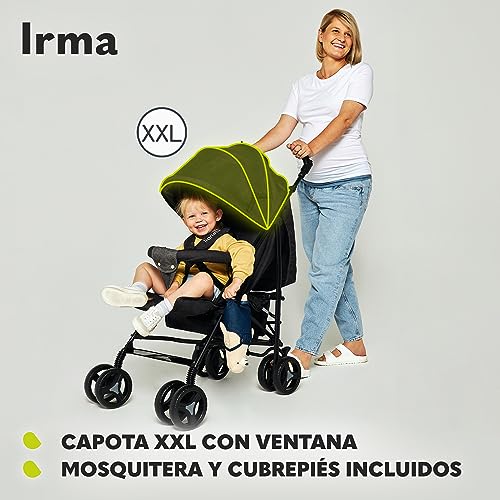 LIONELO Cochecito de bebé de Irma de hasta 15 kg, ligero y moderno, con función reclinable, plegable, ruedas grandes de 6 pulgadas, cesta grande, bolsa, mosquitera - imagen 8