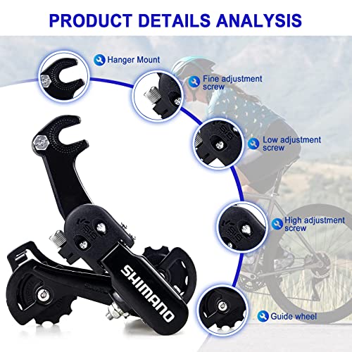 Relwears Rear Derailleur Rd-Tz31A 6/7 Speed Hanger Mount Derailleur For Mountain Bike Tricycle Commuter Bike Cruiser Bike thumb #1