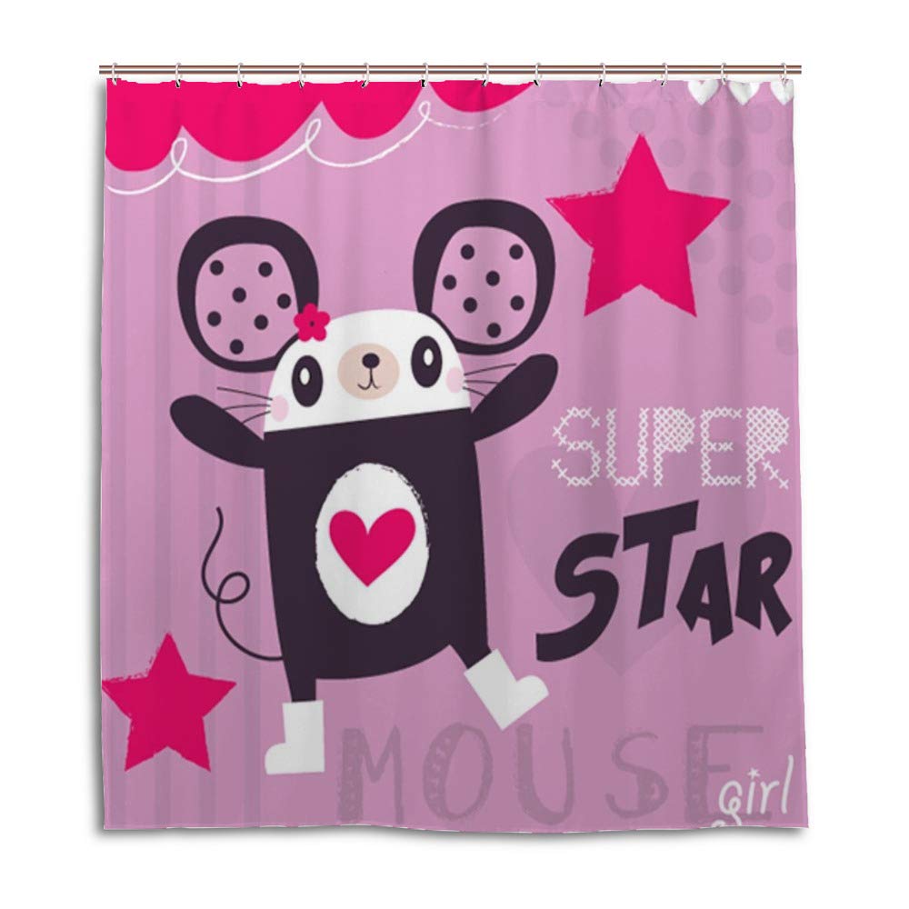 Rideau de douche anti-moisissure lavable motif hibou coloré