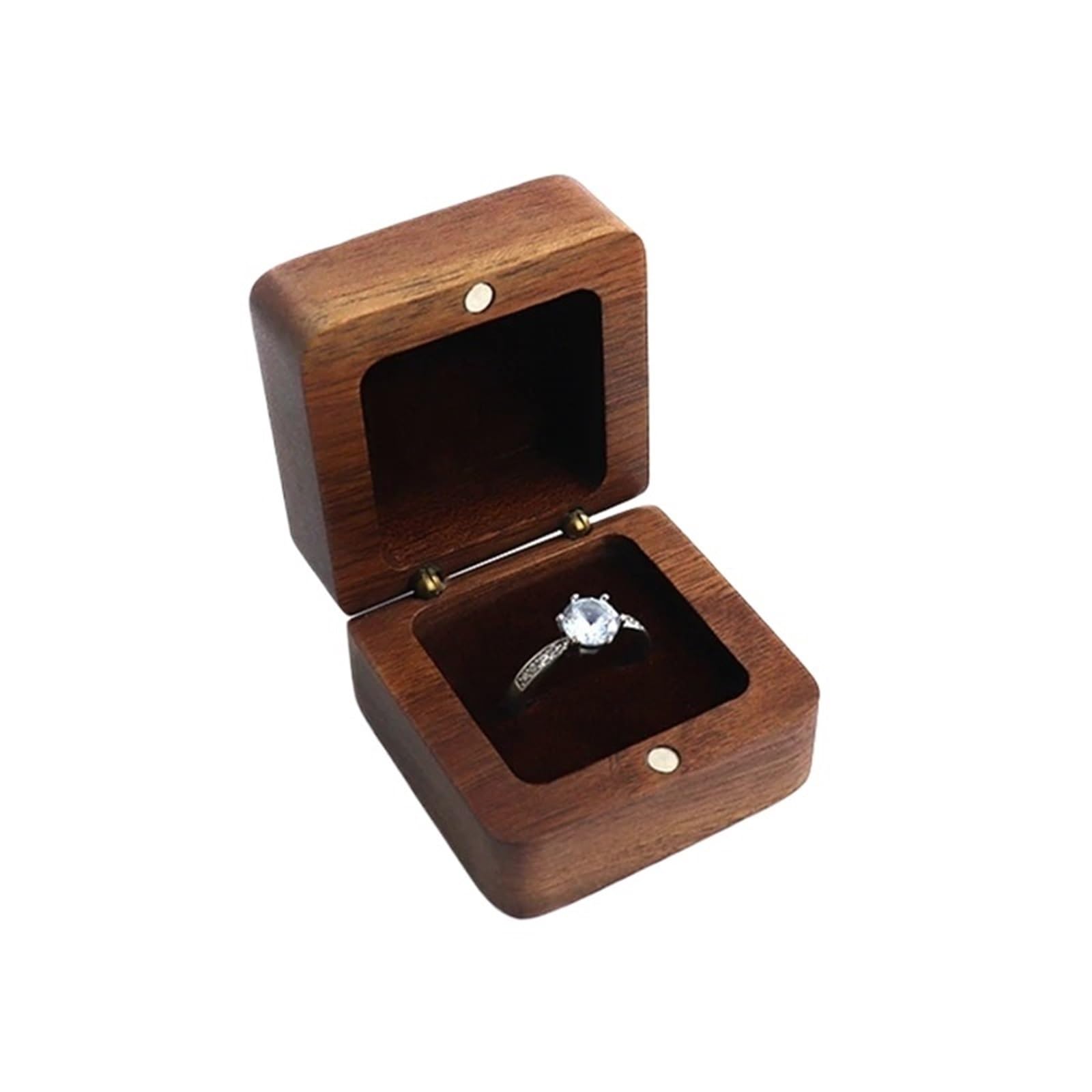 Wooden Ring Box Wood Engagement Ring Box For Proposal - Small Holder