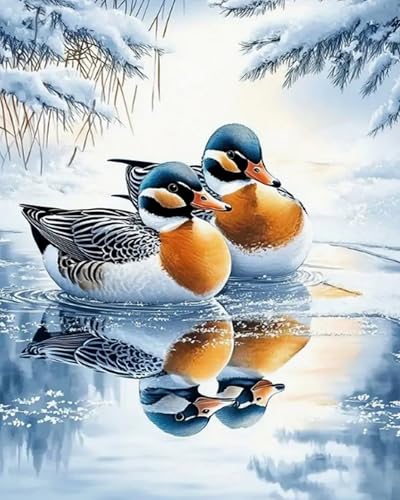 Broderie imprimée 11CT canard mandarin : le point de croix facile sans compter les fils