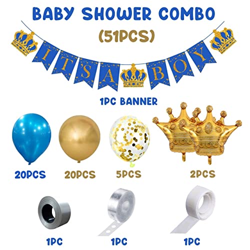 Image of Party Propz Decorations Props Material Set-51Pcs It's Banner, Metallic Balloon With Confetti And Crown Foil Balloon For Maternity; Mom To Be Photoshoot Materials, Baby Shower