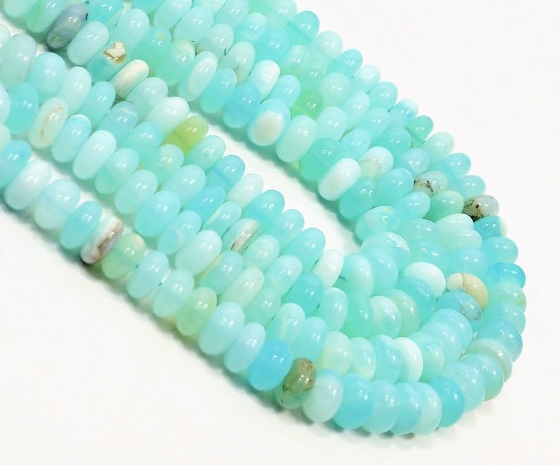 Perles opale bleue naturelle de 38cm pour création de colliers et bracelets artisanaux - 6