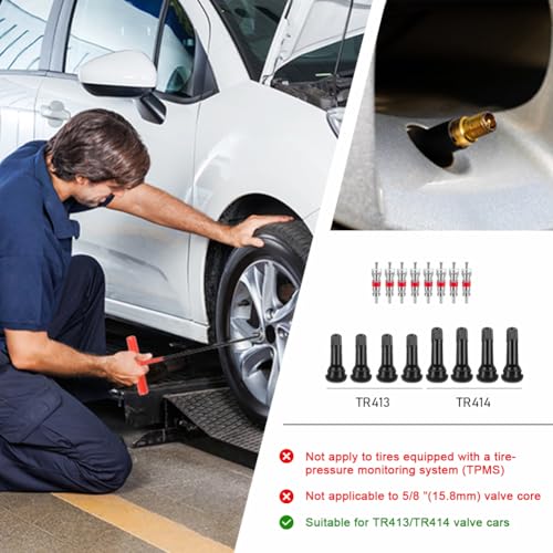 Image of zxbaers 22PCS Tire Valve Stem Removal Tool, Quick Change Tire Valve Tool Kit, Tire Valve Stem Installation Tool in Cars, ATVs, Trucks, etc, with TR413 /TR414