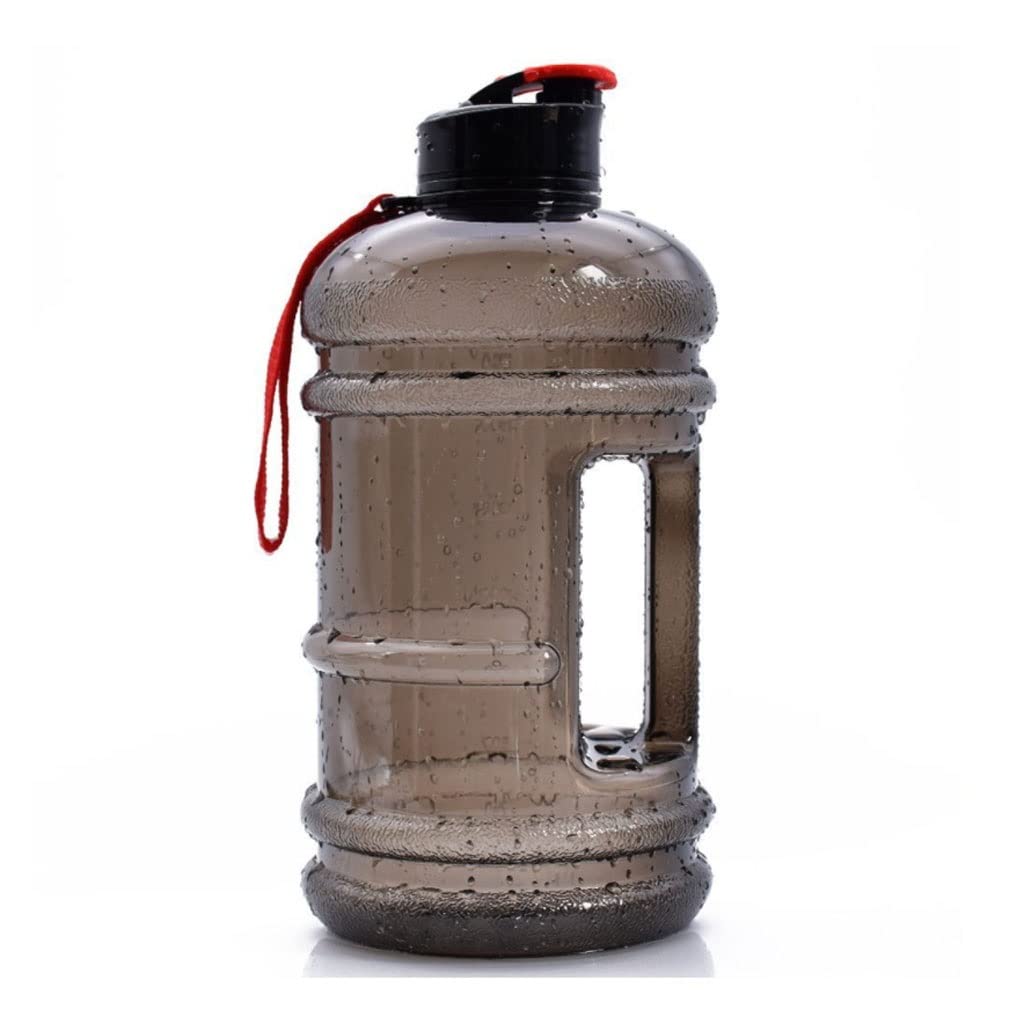 Botella de Agua 2.2L Botella de Agua de capcidad Grande con asa de asa al Aire Libre Fitness Running Gimnasio Entrenamiento Plastic Sports Botellas de Agua Agua Jarra Botella Agua (Color : A-Black)