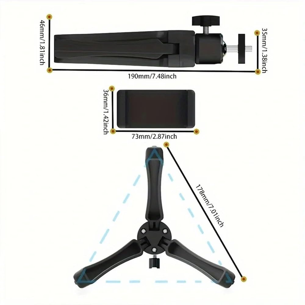 Mini trípode portátil para proyector con cabezal giratorio de 360°, adecuado para soporte de proyector multidispositivo, fácil de transportar y almacenar