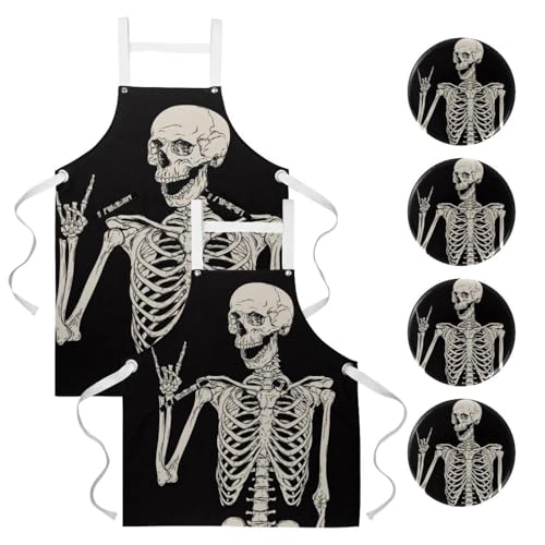 Tablier de serveuse lot de 2 avec broches pour restaurant bistrot et bar